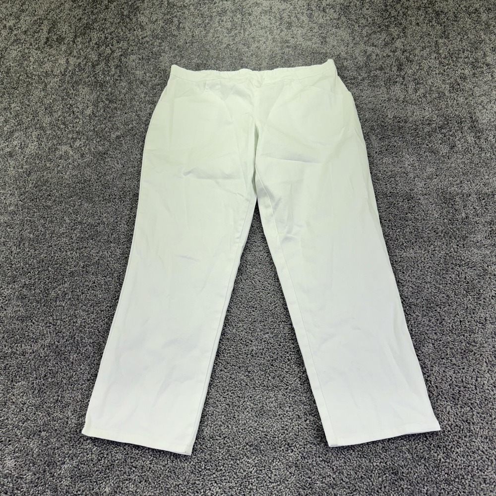White Stag Pants Womens XL Petite White Chino Straight Twill Stretch Casual